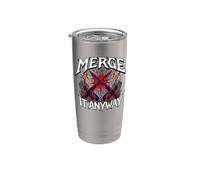 Programmer Humor Merge It Anyway Developer Bicchiere termico in acciaio inox doppia parete