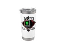Programmer I Code In The Dark Retro Hacker Skull Bicchiere termico in acciaio inox doppia parete