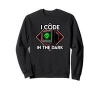Programmer I Code in The Dark Retro Hacker Skull Felpa