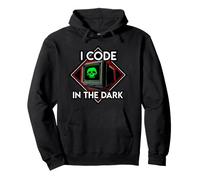 Programmer I Code in The Dark Retro Hacker Skull Felpa con Cappuccio