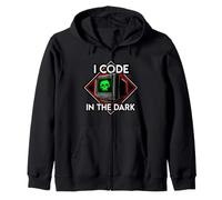 Programmer I Code in The Dark Retro Hacker Skull Felpa con Cappuccio