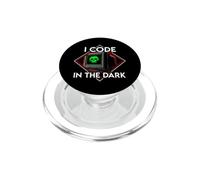Programmer I Code In The Dark Retro Hacker Skull PopSockets PopGrip per MagSafe