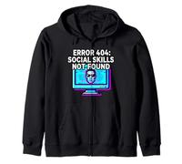 Programmer Introvert Error 404 Social Skills Not Found Felpa con Cappuccio