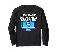 Programmer Introvert Error 404 Social Skills Not Found Maglia a Manica