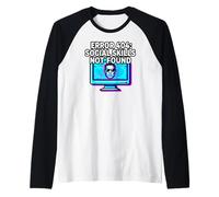 Programmer Introvert Error 404 Social Skills Not Found Maglia con Maniche Raglan