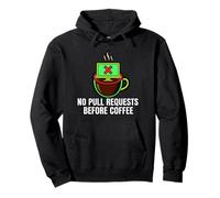 Programmer No Pull Requests Before Coffee Felpa con Cappuccio