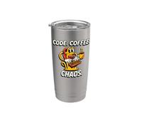 Programmer Software Developer Code Coffee Chaos Bicchiere termico in acciaio inox doppia parete