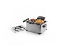 Progress 5L Friggitrice a Immersione - 2 x 2.5L, Cestello e Coperchio Antiaderenti Removibili, 150-190°C, Finestra di Visualizzazione, Controllo della Temperatura Regolabile, Spia di Accensione, 2000W