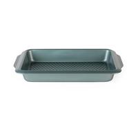 Progress BW09823G2EU7 Teglia antiaderente in acciaio al carbonio Shimmer, antigraffio, perfetta per arrosti, verdure e dolci, forno rettangolare per pizza, Forno sicuro fino a 220°C, 39 cm, verde