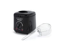 Progress EK2969PBLKVDE Friggitrice Compatta da 1L - Cestello di Cottura Antiaderente Rimovibile, Facile da Pulire, Antiscivolo, Controllo della Temperatura Regolabile, Filtro Riduttore di Odori, 950W