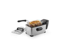 Progress Friggitrice elettrica - Friggitrice ad Olio da 3L - Cestello Rimovibile Antiaderente e Coperchio, 50-190°C, Finestra di Visualizzazione, Controllo della Temperatura Regolabile, 2000W