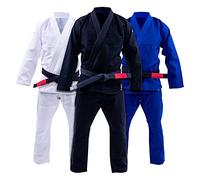 Progress Jiu Jitsu Academy Gi | Gi leggero per BJJ con cintura bianca in omaggio, kimono per uomini e donne, resistente agli strappi, per allenamento e competizione, kimono da donna e da uomo, Nero