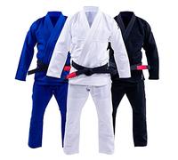 Progress Jiu Jitsu Academy Gi | Gi leggero per BJJ con cintura bianca in omaggio, kimono per uomini e donne, resistente agli strappi, per allenamento e competizione, kimono da donna e da uomo, bianco