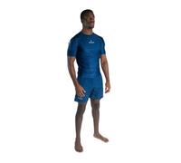 Progress Jiu Jitsu Academy - Rashguard a Maniche Corte, Confortevole e Resistente, Protezione per Il Rash Guard Flessibile per Grappling, Navy, Medium