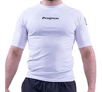 Progress Jiu Jitsu Academy Short SleeveRashguard | Flessibile e durevole BJJ Rash Guard | Top a compressione traspirante per uomini e donne | 80% poliestere/20% spandex