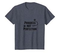 Progress Not Perfection Citazione di mentalità Motivazionale per la Crescita Maglietta, Bambini, Pervinca, 2 Anni