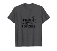 Progress Not Perfection Citazione di mentalità Motivazionale per la Crescita Maglietta, Uomo, Grigio Scuro, M