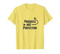Progress Not Perfection Citazione di mentalità Motivazionale per la Crescita Maglietta, Uomo, Limone, S
