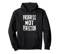 Progress Not Perfection - Lettere Bianche invecchiate Felpa con Cappuccio