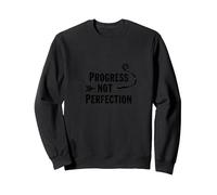 Progress Not Perfection Motivational Growth Mindset Citazione Felpa, Unisex per Adulti, Nero, L