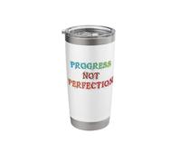 Progress Not Perfection Motivational Inspirational Mindset Bicchiere termico in acciaio inox doppia parete