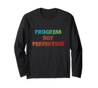 Progress Not Perfection Motivational Inspirational Mindset Maglia a Manica