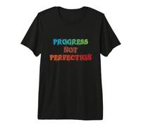 Progress Not Perfection Motivational Inspirational Mindset Maglietta Premium