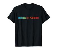 Progress Not Perfection Motivational Quote Inspire Mindset Maglietta