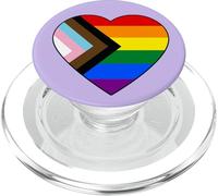 Progress Pride Bandiera arcobaleno cuore LGBTQ Inclusivività, viola PopSockets PopGrip per MagSafe