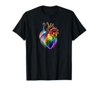 Progress Pride, Cuore anatomico Incluso, Arte oscura LGBTQ Maglietta