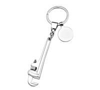 Progressio Portachiavi a Giratubi Idraulico in Metallo Lucido, 13,3x3,5x0,7 cm, con Custodia Blu