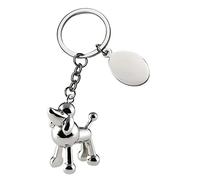 Progressio Portachiavi Cane Barboncino in Metallo Lucido con Scatolina Regalo, 10x3,5x2 cm