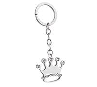 Progressio Portachiavi Corona con Strass, Metallo Lucido, 110x43x5 mm, Argento