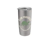 Progresso lento Meglio di No Progress Tartaruga Umorismo divertente Bicchiere termico in acciaio inox doppia parete