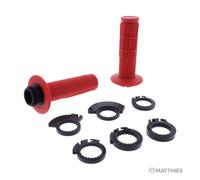 Progrip 709 Bloccare On Maniglie Manopole Manubrio Grip Metà Waffle Rosso