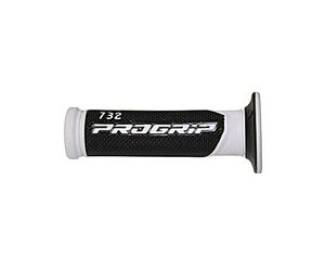 PROGRIP Handlebar impugnature 732, bianco/nero, 7/8 pollici, estremità aperta, nero-bianco