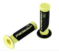 PROGRIP Handlebar impugnature 732, giallo/nero al neon, 7/8 pollici, chiuso, nero-giallo