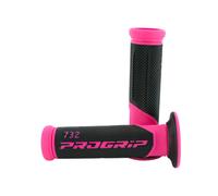 Progrip Maniglie IN Gomma Fucsia Nero per Moto Scooter Enduro Motocross
