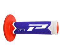 PROGRIP Manopole Mx 788-227 - Tripla Densità - Bianco/Blu/Rosso