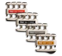 Prohands PRO - Attrezzo per esercizi per le mani, per allenare le dita, con sistema a molla, sistema a pistone per le dita, isola ed esercita ogni dito, set da 4 (rosso, nero, grigio, arancione)