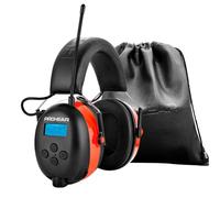 PROHEAR 033A Paraorecchie Ricaricabili con Radio DAB +/Bluetooth/FM, Paraorecchie con radio con microfono incorporato e riduzione del rumore, SNR 31dB per falciatura e officina- Gel Arancione