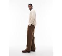 Prohibited - Double Pleated Club - Pantaloni effetto lana marroni-Marrone S
