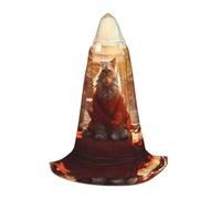 Proibita Città e Gatti M Stampato Halloween Mago Mantello | Costume per feste a tema | Mantello cosplay per adulti e ragazzi | Taglie S M L