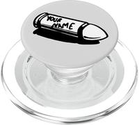 Proiettile con il tuo nome su di esso Artiglieria Blackwork PopSockets PopGrip per MagSafe