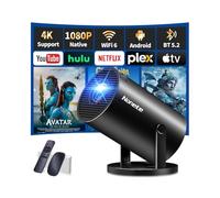 【Proiettore 1080P FHD 2026 Upgraded】Mini Proiettore Portatile 4K con WiFi 6 BT 5.2 Videoproiettore Supporta Rotativo a 270°Projector Auto Keystone TV Stick/USB/HDMI/PC con Cavo HDMI & Mouse, Nero