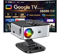 Proiettore 【1500 ANSI & Google TV】 HORLAT Proiettore 4K Home Cinema, Full HD 1080P WiFi6 Bluetooth, autofocus/correzione trapezoidale, controllo vocale, HDR10, proiettore con supporto girevole a 360°