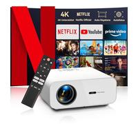 Proiettore 4 K【Netflix Official/Autofocus】 Auto Keystone WiFi Bluetooth5.2 Mini proiettore, 28000 lumen Full HD 1080P proiettore 4K Home Cinema, Smart Proiettore con un clic di Netflix/YouTube/D+