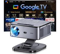 Proiettore 4K, 1500 ANSI e Google-TV, messa a fuoco automatica, full HD, 1080p, 38000 lumen, XIWBSY smart proiettore con WiFi 6, Bluetooth 5, assistente vocale, home theater e proiettore esterno