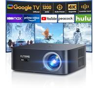 Proiettore 4K【1500 ANSI/Google TV】 Netflix/Disney+ Ufficiale, Auto Focus/Keystone Proiettore WiFi6 Bluetooth Full HD 1080P, Controllo Vocale, Zoom 50% Proiettore Video Giorno Home Cinema/Esterno