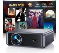 Proiettore 4K [Compatibile con Netflix]1000ANSI Auto Focus/Keystone 4k smart tv Projector, WiFi6 Two-way Bluetooth5.3 Proiettore Portatile 1080p nativo con HDMI ARC/CEC Home Cinema/Esterno Nero